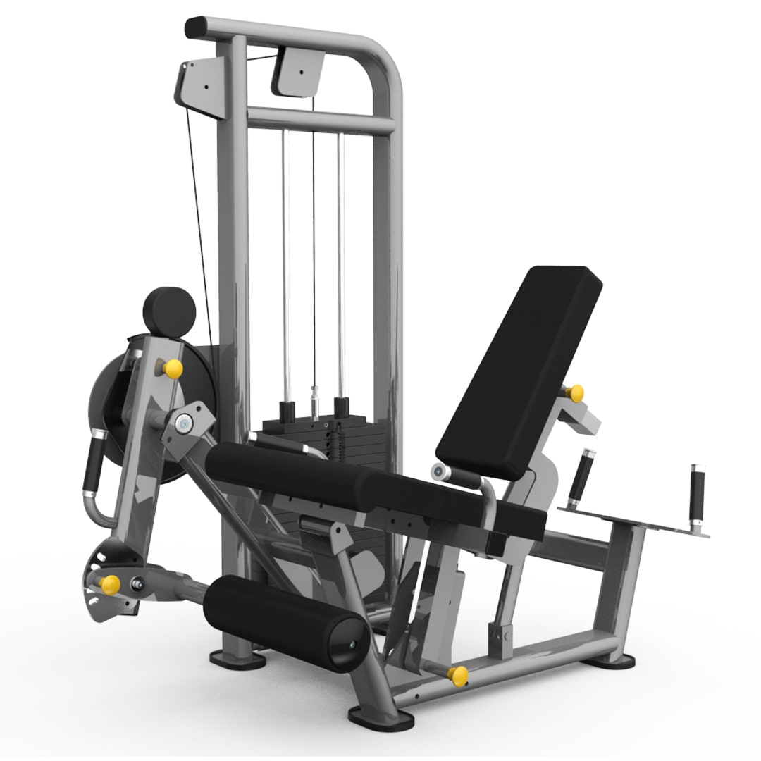 Leg extension and curl machine for jails with all safety features