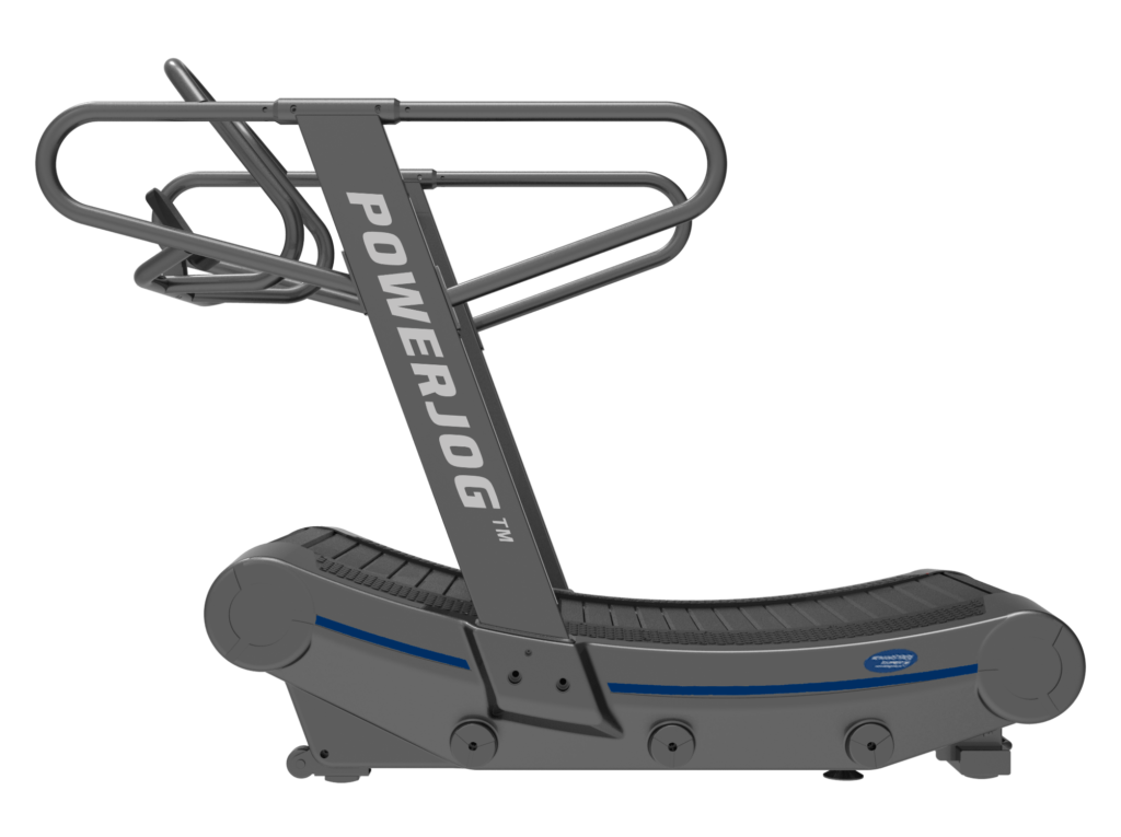 Powerjog self propelled curved treadmill with resistance