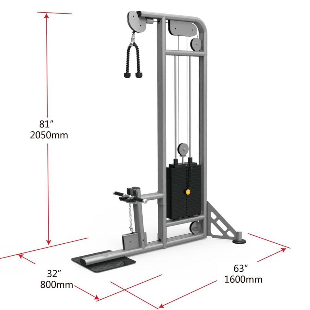 Biceps triceps dual fitness machine for jail gyms with dimensions